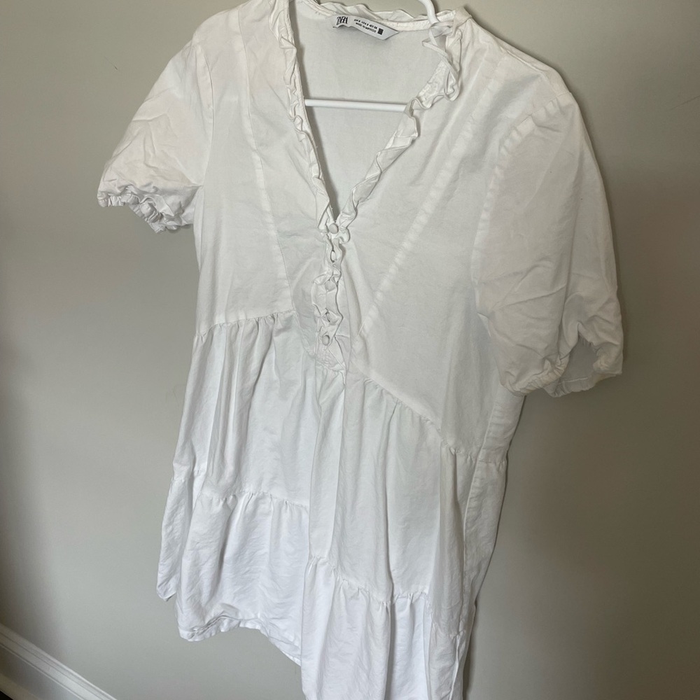 ZARA LINEN WHITE DRESS